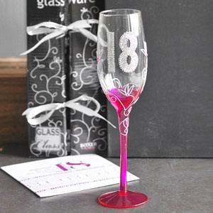 18th Birthday Sparkle Champagne Glass
