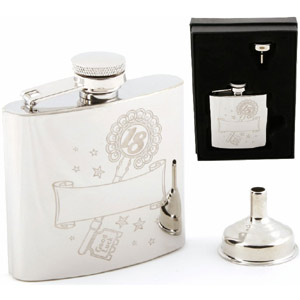 18th Key Birthday Hip Flask