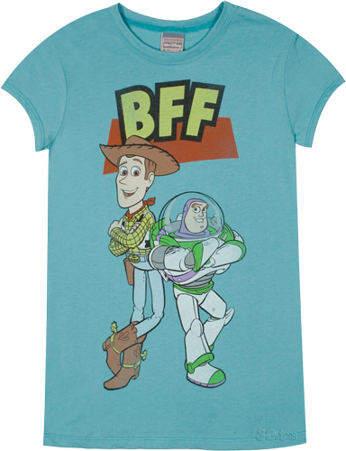 Woody and Buzz BFF Ladies Toy Story T-Shirt