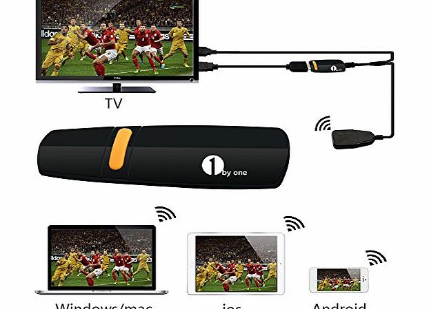 Wireless HDMI WiFi Dongle iShare Videos Images Docs Live Camera Musics from All Smart Devices to TV, Monitor or Projector