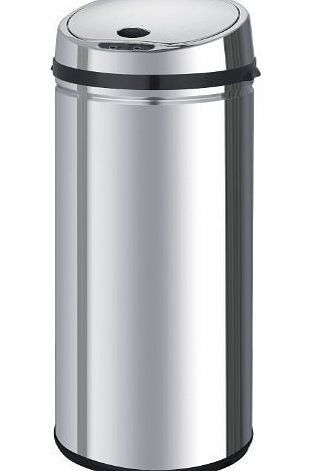 1home Stainless Silver Steel Automatic Sensor Touchless Waste Dust Bin for Kitchen Office 42L LITRE