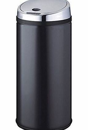 1home Steel 42 Litre Automatic Sensor Touchless Waste Dust Bin for Kitchen Office Black