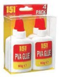 1PL Pva Glue Bottle 60g 4/Pk (1511085)