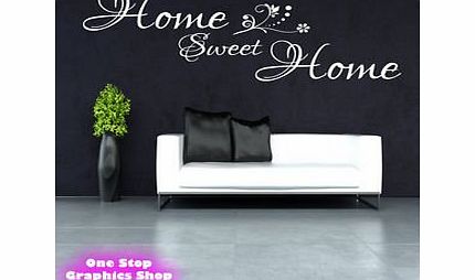 1Stop Graphics Shop 1Stop Graphics - Shop Home Sweet Home Wall Sticker - Bedroom Lounge Bathroom Wall Art Quote X41 - Size: Large - Colour: Black