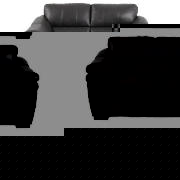 2 Avignon regular leather sofas, black