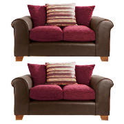 2 Camberley regular sofas, aubergine