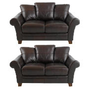 2 Carolina regular sofas, chocolate