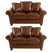 2 Carolina regular sofas, cognac