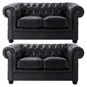 2 Chesterfield regular sofas, black