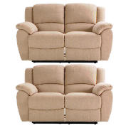 2 Pisa regular recliner sofas, natural