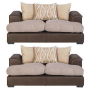 2 Somerton regular sofas, chocolate