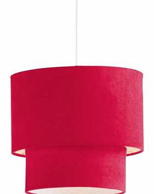 2 Tier Suede Ceiling Shade - Poppy Red