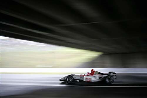 Jenson Button during practice for the 2004 Japanese Grand Prix Poster