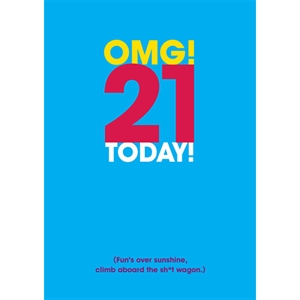 21st Birthday Card - OMG! 21 Today