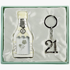 21st Birthday Champagne Bottle Photo Frame and