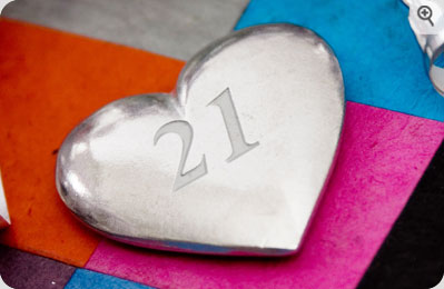 21st Birthday Heart Token