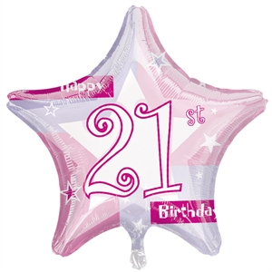 21st Birthday Pink Shimmer Foil Balloon