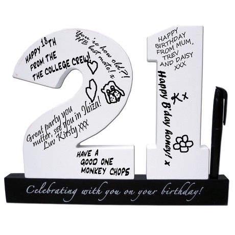 21st Birthday Wooden Numbers and Pen