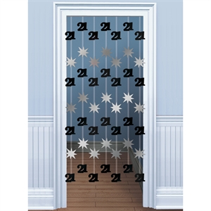 21st Black/Silver Foil Door Curtain