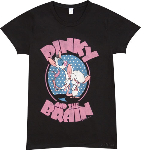 2303 Polka Dot Ladies Pinky And The Brain T-Shirt