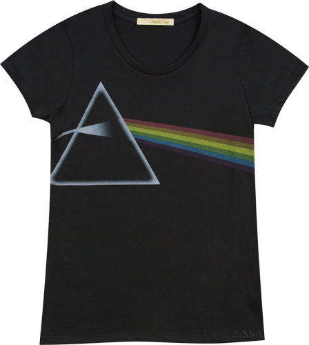 Darkside Of The Moon Ladies Pink Floyd T-Shirt from Mighty Fine