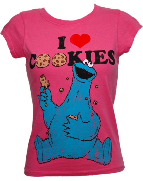 2433 I Love Cookies Ladies Cookie Monster T-Shirt from Famous Forever