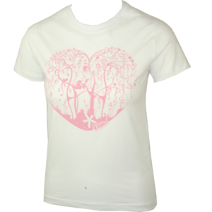 Ladies Animal Aksi Crew Printed T-Shirt. White