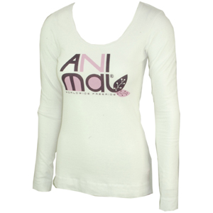 2452 Ladies Animal Marshall Long Sleeve T-Shirt. White