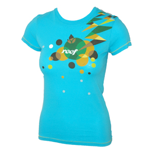 2452 Ladies Reef Bubble T-Shirt. Aqua