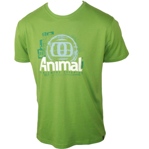 Mens Animal Berger Printed T-Shirt. Fluorite Green