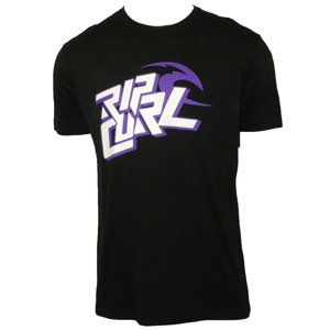 2452 Mens Ripcurl Ocean Beach T-Shirt. Black