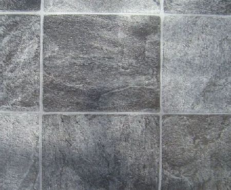 247Floors Granite Alu Black Tile Roma Vinyl Flooring, 2.6mm Thick, 3m Wide 2m Long