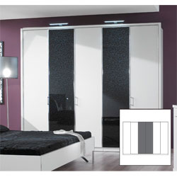 26035 Wiemann - Milano  6 Door Wardrobe with Glass