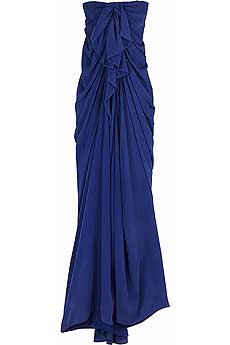 Strapless waterfall gown
