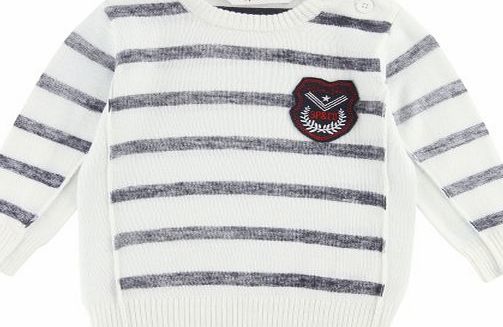 3Pommes Baby Boys Knitted Sweater White 12 months