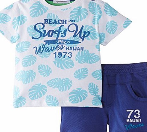 3 Pommes 3Pommes Baby-Boys T-Shirt Bermuda Clothing Set, Blue (Dark Indigo), 3 Years