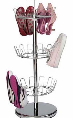 Tier Shoe Storage Stand - Chrome Plated