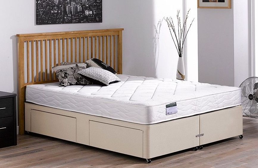 Ashton Open Spring Divan Bed - Soft - Beige