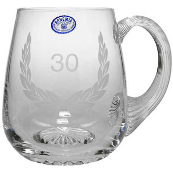 30th Birthday Crystal Beer Tankard
