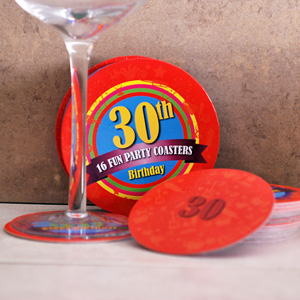 30th Birthday Pack 16 Party Coasters