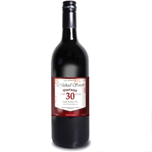 30th Birthday Personalised Red Wine