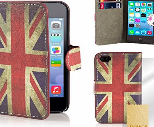 32nd Design book wallet PU leather case cover for Apple iPod Touch 5 (5th generation)   screen protector and cloth - Gerbera