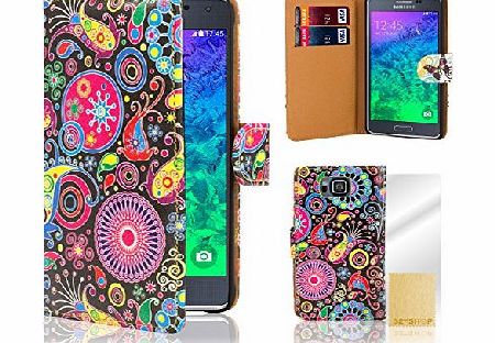 Designer book wallet PU leather case cover for Samsung Galaxy Alpha (SM-G850) - Jellyfish