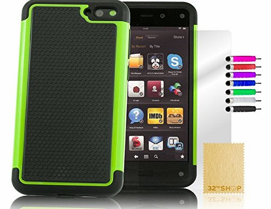 32nd Shock proof dual protection case cover for Amazon Fire Phone - Green