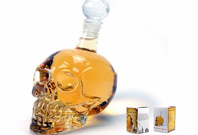 365daybuy Fantastic Crystal Design Head Vodka Skull Face Bone Glass Bottle Decanter Empty Bar Line 350ML