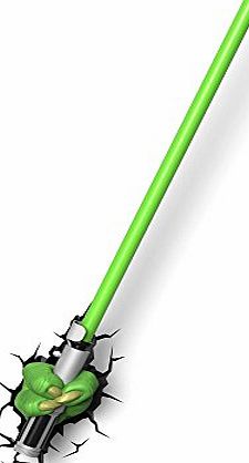 3D Light FX 50029 Star Wars Yoda Hand with Lightsaber 3D Deco Light, Plastic, Green/Silver