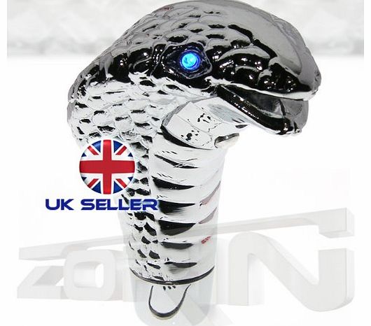 3M KING COBRA CHROME UNIVERSAL CAR GEAR KNOB WITH BLUE LEDS