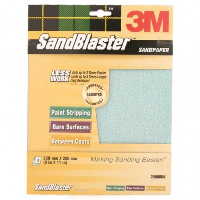 3M Sandblaster Sandpaper - Assorted Pack Of 3