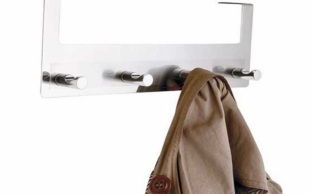 4 Brushed Metal with Chrome Over Door Hooks -