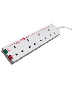 Socket 2m Surge Extension Lead - White